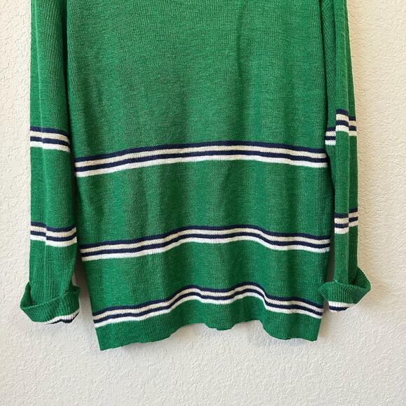 FREE PEOPLE BEACH Mariner Sweater Green Bee Striped Pullover Knit NWT - Picture 5 of 10